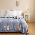 Soft Velvet Christmas Blanket with Santa Claus & Elk Print by Axyaa