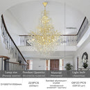 Axyaa Modern Luxury Crystal Chandelier for Living Room Staircase Foyer High Stairway