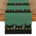 Black Cat Silhouette Table Runner by Axyaa: Halloween Party Decor & Dresser Table Accent
