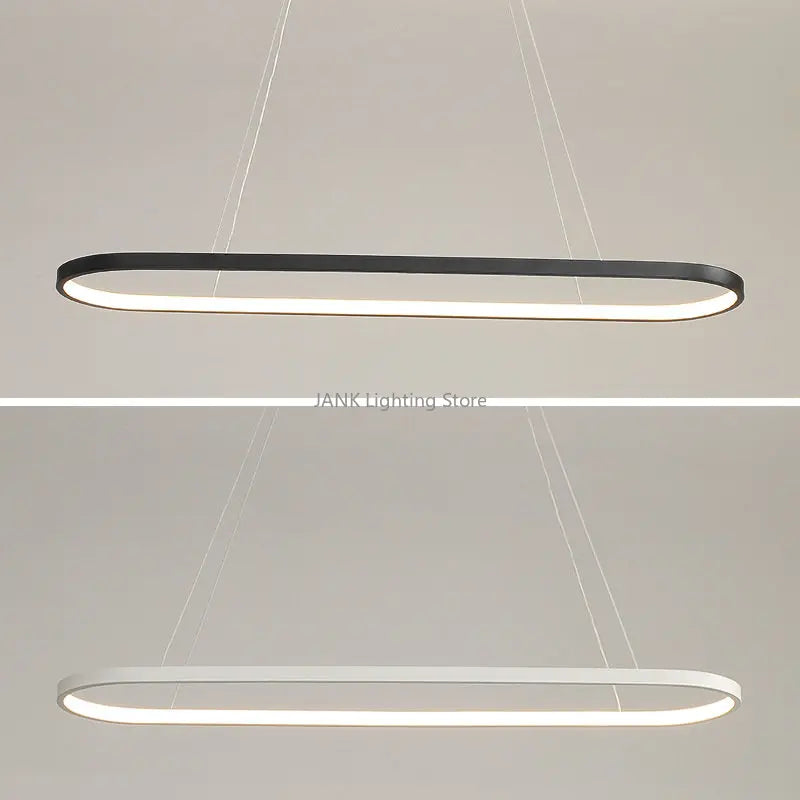 Axyaa Nordic LED Circular Pendant Lights Strip Chandelier for Romantic Home Decor