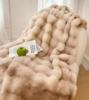 Axyaa Long Fur Rabbit Plush Blanket
