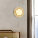 Axyaa Wabi Sabi LED Wall Lamp Yellow Travertine Pull Chain Switch for Living Room