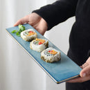 Axyaa Ceramic Sushi & Sashimi Plate - Long Japanese Dessert Serving Tray