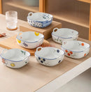 Axyaa 7-Inch Baking Bowl Double Ear Tableware Microwave Oven Rice Salad Tray