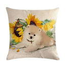 Axyaa Pet Cat Dog Linen Pillowcase 45*45cm - Home Sofa Car Decor