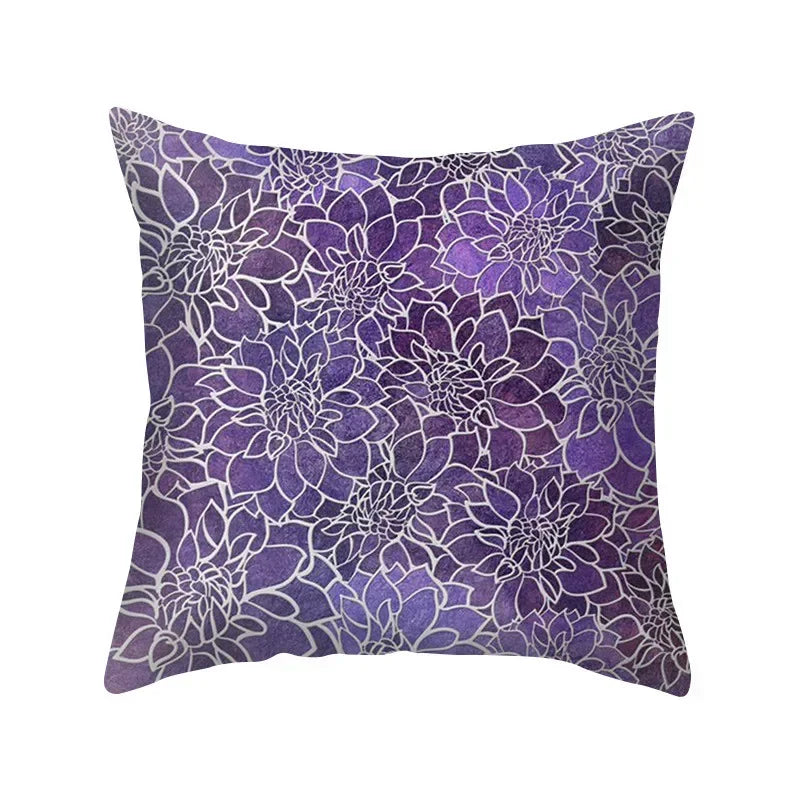 Axyaa Blue Purple Polyester Pillow Case Throw Pillow Cover