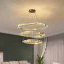 Axyaa Crystal Stainless Steel Ceiling Pendant LED Light - Gold Luxury Lighting Fixtures