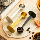 Axyaa Stainless Steel Coffee Spoon and Press Combo - 50mm Powder Scoop