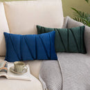 Axyaa Velvet Lumbar Throw Pillow Covers 12x20 Inch - Farmhouse Cushion Cover Cojines