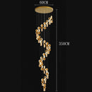 Axyaa Crystal Chandelier Stair Pendant Lamp Living Room Pendant Lights Interior Lighting