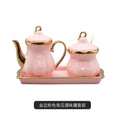 Gold Plated Porcelain Spice Jar Set with Tray - Axyaa Luxe Kitchen Collection