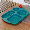 Axyaa Plastic Student Dinner Plate with Multiple Compartments and Anti-fall Design