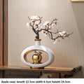 Axyaa Chinese Style Ceramic Vase with Wooden Frame: Retro Modern Home Decor Vase