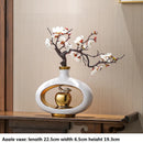 Axyaa Chinese Style Ceramic Vase with Wooden Frame: Retro Modern Home Decor Vase