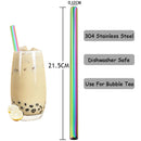 Axyaa Stainless Steel Bubble Tea Straws Set with Cleaner Brush