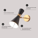 Axyaa Nordic Gold Black Wall Lights for Bedroom Hotel Decor
