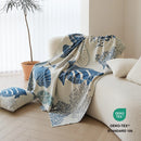 Axyaa Coastal Ocean Knit Throw Blanket - Sea Shell, Starfish Coral Design