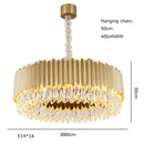 Axyaa Crystal LED Ceiling Chandeliers - Modern Black Gold Ceiling Lights