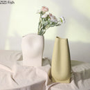 Axyaa Ceramic Vase Irregular Shape Floral Table Decor Minimalist Aesthetic Flowers Arrangement