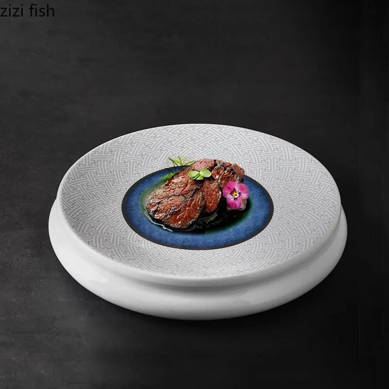 Axya Retro Ceramic Dinner Plate Set - Restaurant Quality Specialty Tableware