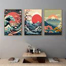 Axyaa Japanese Nature Landscape Canvas Wall Art Prints for Home Decor