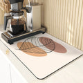 Axyaa Diatomite Kitchen Mat: Flowers Pattern Table Decor & Cup Holder