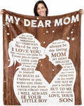 Best Mom Blanket from Axyaa: Love You Gift for Mom, Mothers Day, Christmas, Valentines