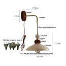 Axyaa Ceramic LED Wall Light Copper Pull Chain Modern Bedside Lamp