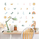 Axyaa Rainbow Arabic Alphabet Islamic Nursery Wall Stickers - Muslim Vinyl Decals