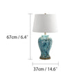 Axyaa Ceramic Table Lamp LED Blue Desk Light for Home Decor