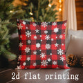 Axyaa Christmas Plaid & Snowman Pillow Cover for Sofa, Bedroom, Car - Rectangular Cushion