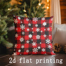 Axyaa Christmas Plaid & Snowman Pillow Cover for Sofa, Bedroom, Car - Rectangular Cushion