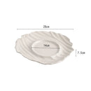 Axyaa Irregular Texture Ceramic Dinner Plate - Pure White Tableware