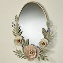 Axyaa Pastel Floral Oval Wall Mirror - Forever Blooms