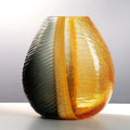 Axyaa Handcrafted Glass Vase with Ice Crack Texture - Light Luxury Living Room Decor