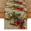 Axyaa Retro Style Christmas Table Runner for Wedding Holiday Party Decor