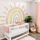 Axyaa Boho Sun Nursery Wallpaper Stickers Rainbow Kids Bedroom Decor