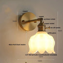 Axyaa Flower Glass LED Wall Lights - Modern Nordic Bedside Lamp