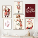 Merry Nutcracker Ornament Canvas Wall Art Nordic Poster - Axyaa Kids Room Decor