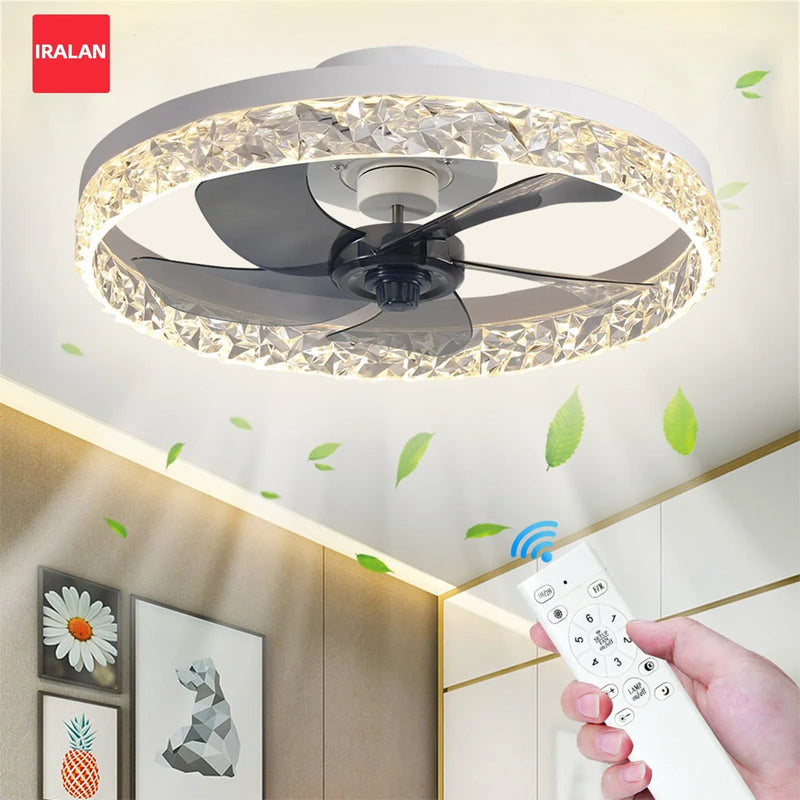 Axyaa 50CM Modern Silent LED Ceiling Fan with Remote for Living Room