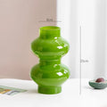 Axyaa Green Glass Vase Hydroponics Plant Pot for Table Decoration Aesthetic Floral Room Decor