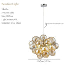 Axyaa Modern Glass Ball Chandelier Color Hanging Pendant Light for Living Room