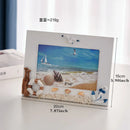 Axyaa Beach Nautical Wooden Photo Frame with Shell and Starfish Ornaments