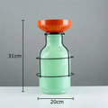 Axyaa Glass Vase with Iron Frame | Desk Decor | Floral Vases for Room Aesthetic