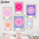 Axyaa Angel Number Aura Gradient Posters Wall Art for Trendy Home Decor