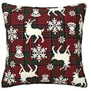 Axyaa Christmas Farmhouse Deer Pillowcase - Winter Holiday Decor, Cushion Cover