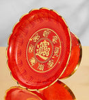Axyaa Buddha Fruit Tray | Household Red Offering Tray | Flat Bottom Tribute Tray