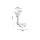 Axyaa High Foot Ceramic Goose Feet Dim Sum Plate for Molecular Cuisine