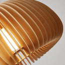Axyaa Wood Pumpkin Birdcage Pendant Light, Adjustable E27 Tiffany Chandelier for Dining Room and Bedroom