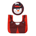 Axyaa Christmas Bathroom Set: Santa Claus Snowman Pattern Toilet Cover & Rug